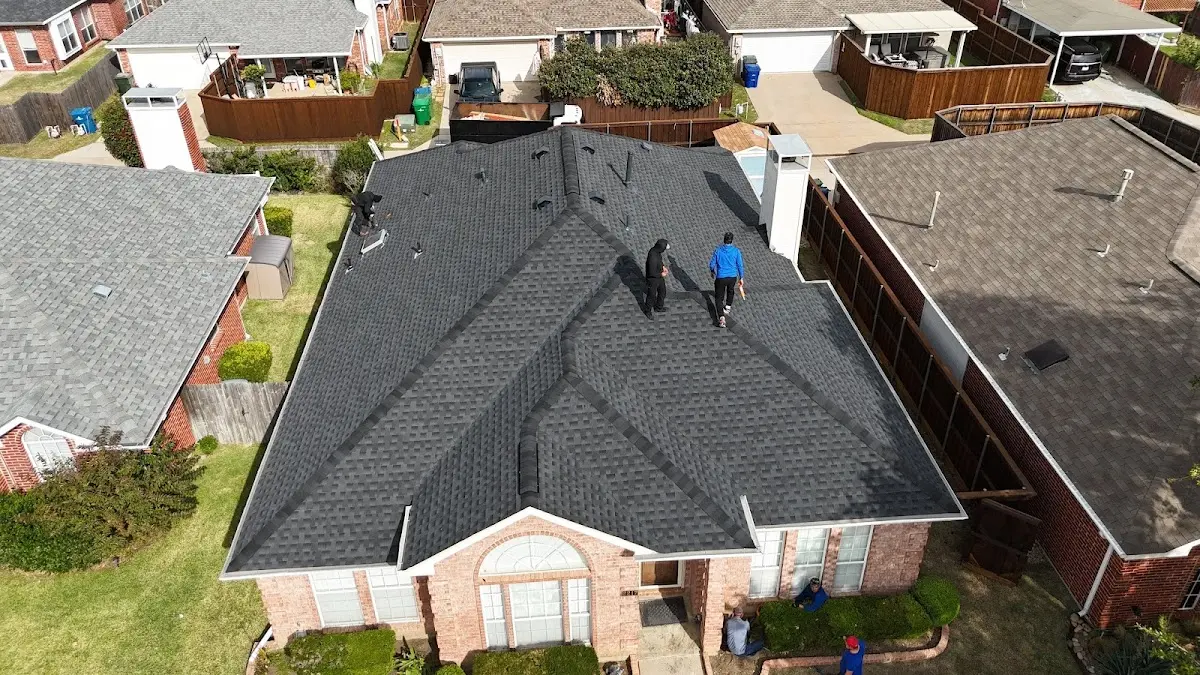 Commercial Roofing work in progress on a Weatherford property
